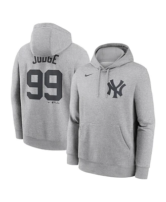 Nike Men's Aaron Judge Heather Gray New York Yankees Player Name Number Club Fleece Pullover Hoodie