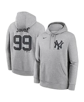 Nike Men's Aaron Judge Heather Gray New York Yankees Player Name Number Club Fleece Pullover Hoodie