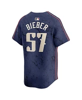 Nike Men's Shane Bieber Navy Cleveland Guardians City Connect Limited Player Jersey