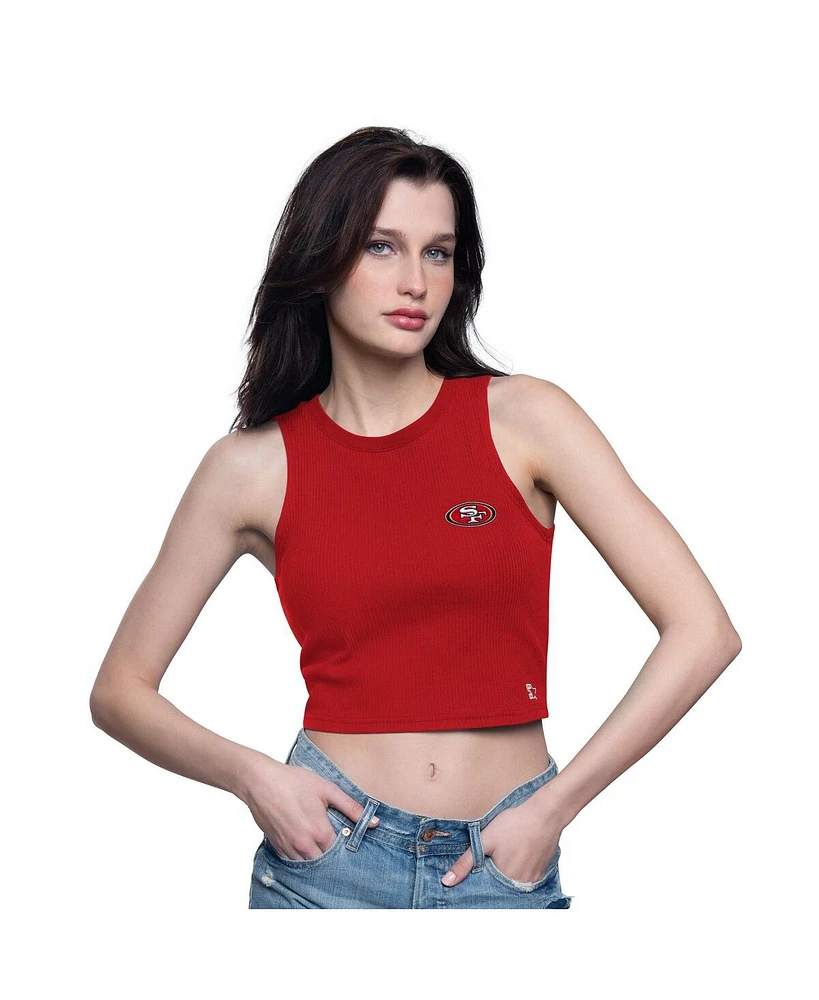 Starter Women's Scarlet San Francisco 49ers Show Up Cropped Tank Top