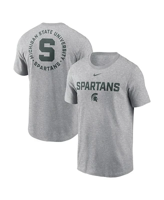 Nike Men's Heather Gray Michigan State Spartans Campus 2-Hit T-Shirt