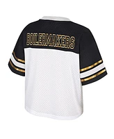 Colosseum Women's White Purdue Boilermakers Treasure Cropped Football Jersey