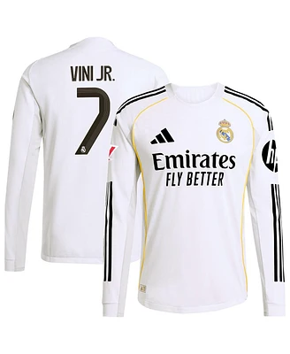 Adidas Men's Vini Jr. White Real Madrid 2025/26 Home Authentic Long Sleeve Jersey