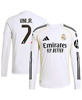 Adidas Men's Vini Jr. White Real Madrid 2025/26 Home Authentic Long Sleeve Jersey