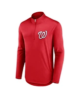 Fanatics Men's Red Washington Nationals Tough Minded Lightweight Quarter-Zip Pullover Sweatshirt
