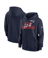 Nike Women's Navy New England Patriots Wordmark Club Fleece Pullover Hoodie