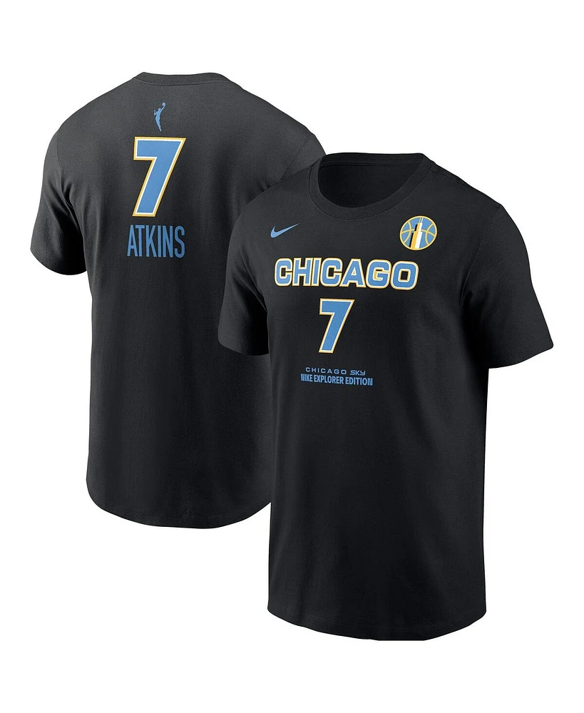 Nike Men's Ariel Atkins Black Chicago Sky Explorer Edition Name Number T-Shirt