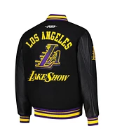 Pro Standard Men's Black Los Angeles Lakers 2024/25 City Edition Wool Varsity Full-Zip Jacket