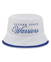New Era Men's White/Royal Golden State Warriors 2025 Nba Draft Nylon Bucket Hat