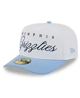 New Era Men's White/Light Blue Memphis Grizzlies 2025 Nba Draft A-Frame 59FIFTY Fitted Hat
