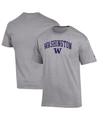 Champion Men's Heather Gray Washington Huskies Arch Over Logo T-Shirt