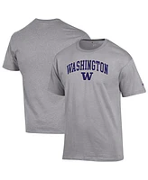 Champion Men's Heather Gray Washington Huskies Arch Over Logo T-Shirt