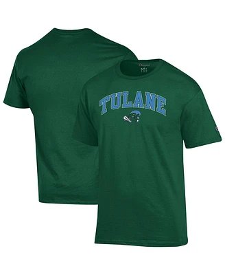 Champion Men's Green Tulane Green Wave Arch Over Logo T-Shirt