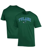 Champion Men's Green Tulane Green Wave Arch Over Logo T-Shirt