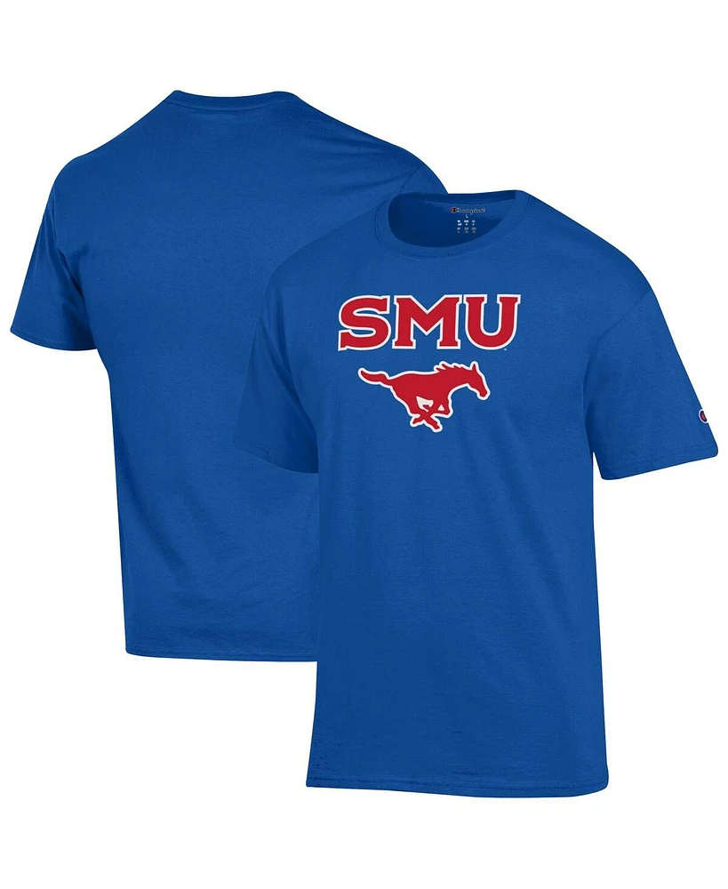 Champion Men's Royal Smu Mustangs Arch Over Logo T-Shirt