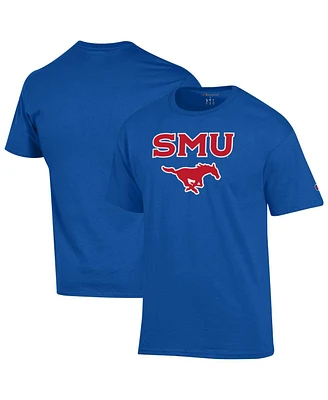 Champion Men's Royal Smu Mustangs Arch Over Logo T-Shirt