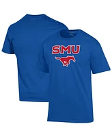 Champion Men's Royal Smu Mustangs Arch Over Logo T-Shirt