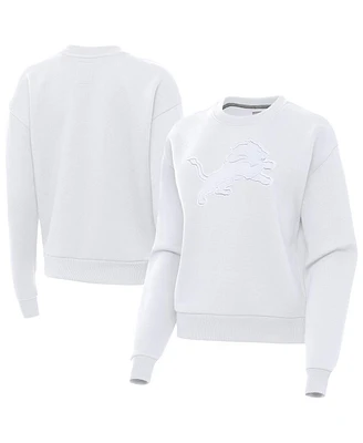 Antigua Women's White Detroit Lions Victory Pullover Sweatshirt