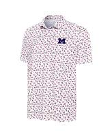 Antigua Men's White Michigan Wolverines Independence Day Polo Shirt