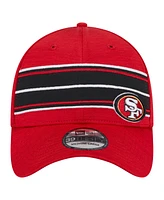 New Era Men's Scarlet San Francisco 49ers Stripes 39THIRTY Flex Hat