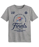 Outerstuff Preschool Gray Oklahoma City Thunder 2025 Western Conference Champions Locker Room T-Shirt