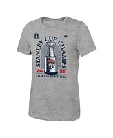 Fanatics Big Boys and Girls Heather Gray Florida Panthers 2025 Stanley Cup Champions Locker Room T-Shirt