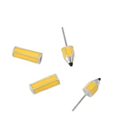 Betsey Johnson Yellow Straight Pencil Front Back Earrings