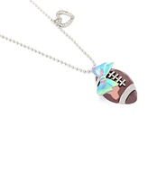 Betsey Johnson Faux Stone Kick Off Football Pendant Necklace