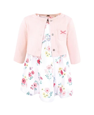 Hudson Baby Girls Cotton Dress and Cardigan Set
