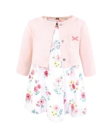 Hudson Baby Girls Cotton Dress and Cardigan Set