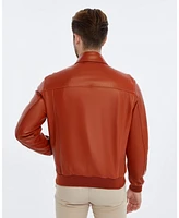 Furniq Uk Men's Leather Bomber Jacket, Created for Macy's
