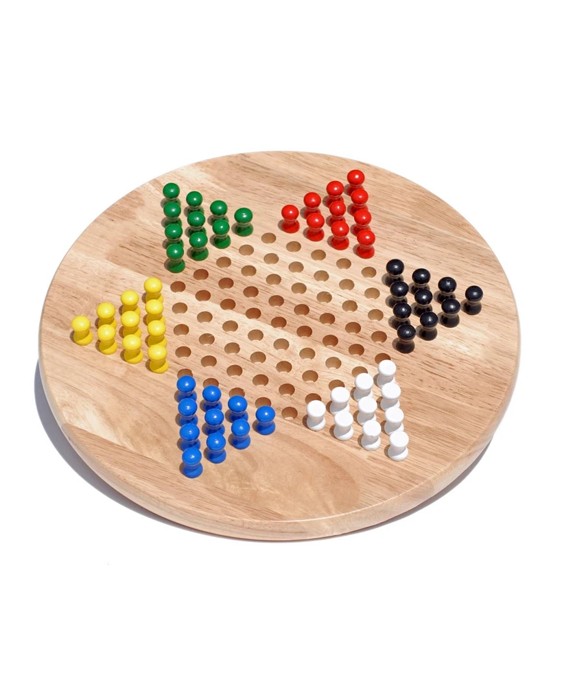 We Games Solid Wood Chinese Checkers with Wooden Pegs
