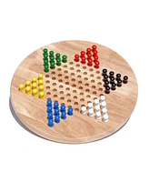 We Games Solid Wood Chinese Checkers with Wooden Pegs