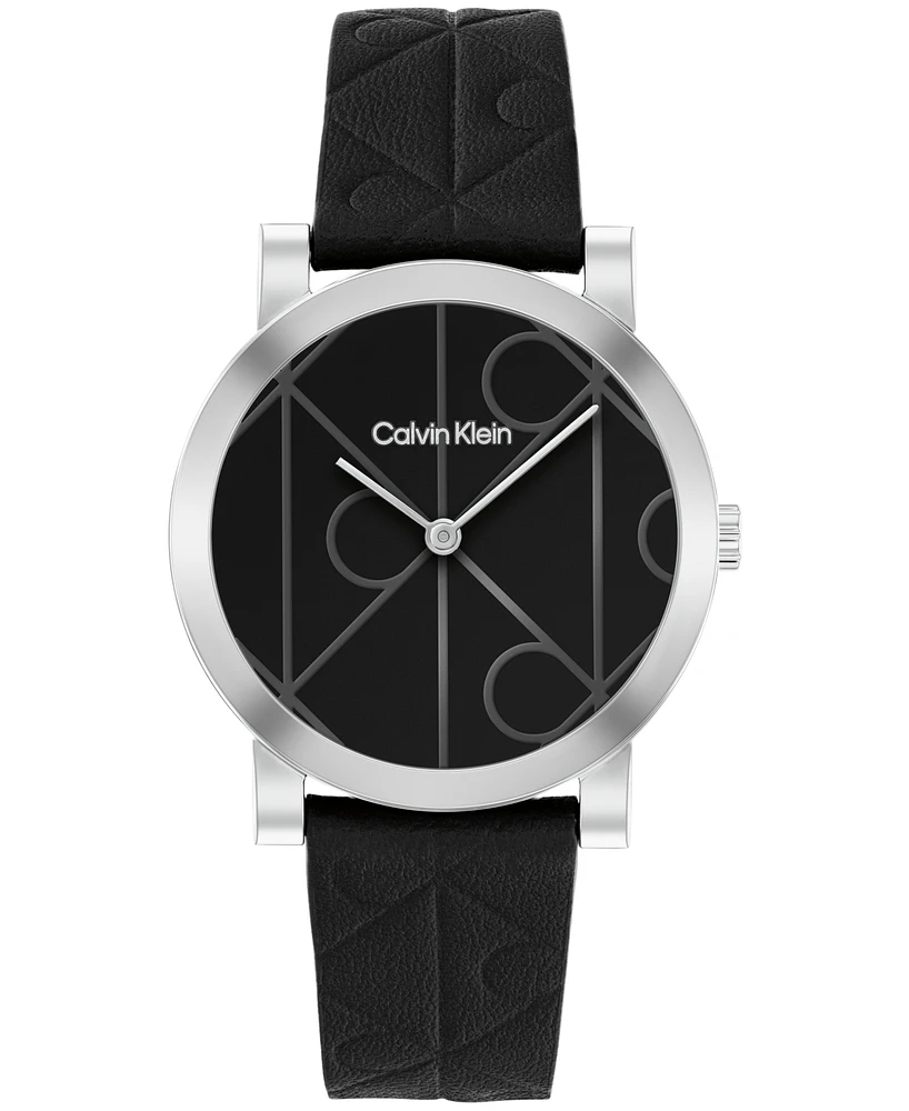 Calvin Klein Women's Black Leather Strap Watch, 32mm