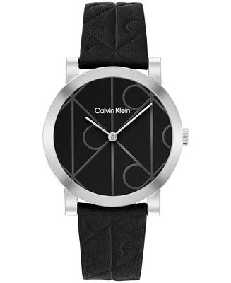 Calvin Klein Women's Black Leather Strap Watch, 32mm
