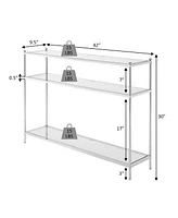 Convenience Concepts 9.5" Royal Crest 3 Tier Glass Console Table