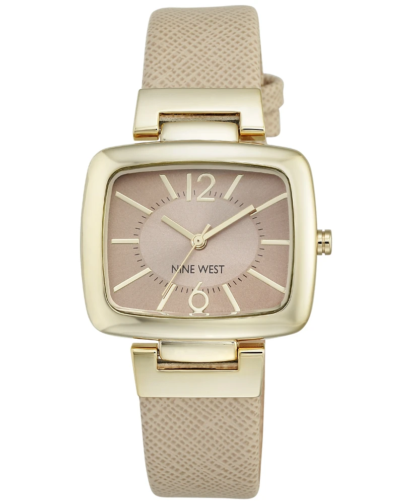 Nine West Women's Natural Leather Strap Watch 36mm Nw/1856NTNT
