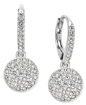 Eliot Danori Rose Gold-Tone Pave Disc Drop Earrings, Created for Macy's