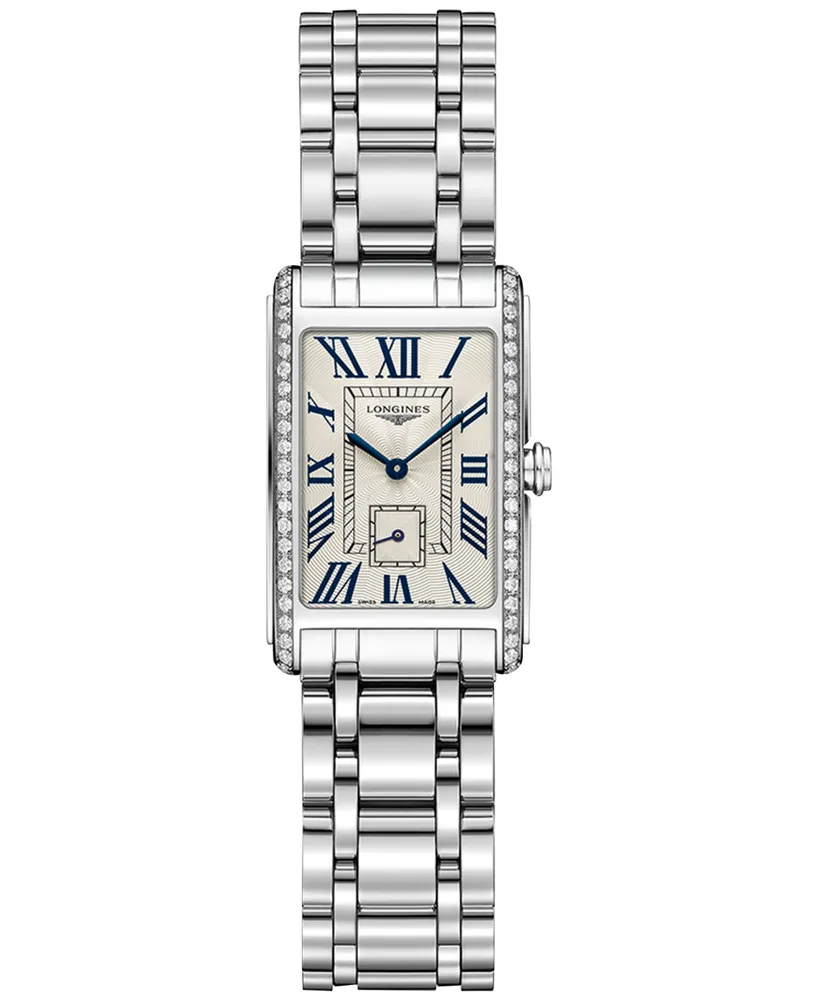 Longines Women's Swiss DolceVita Diamond (3/8 ct. t.w.) Stainless Steel Bracelet Watch 21x32mm L52550716