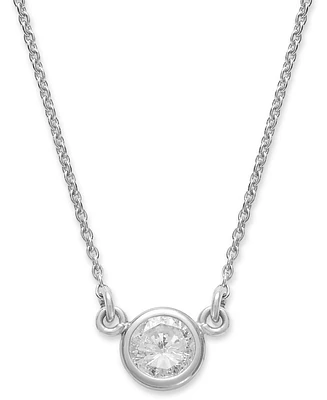 Bezel-Set Diamond Pendant Necklace (1/5 ct. t.w.) 14K Gold or White