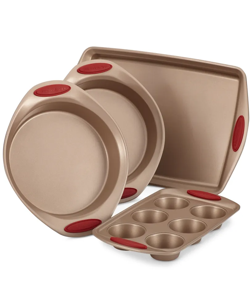 Rachael Ray Cucina 4-Pc. Cranberry Red Nonstick Bakeware Set