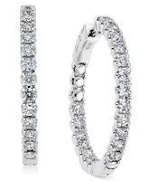 Diamond In-and-Out Hoop Earrings (3 ct. t.w.) in 14k White Gold