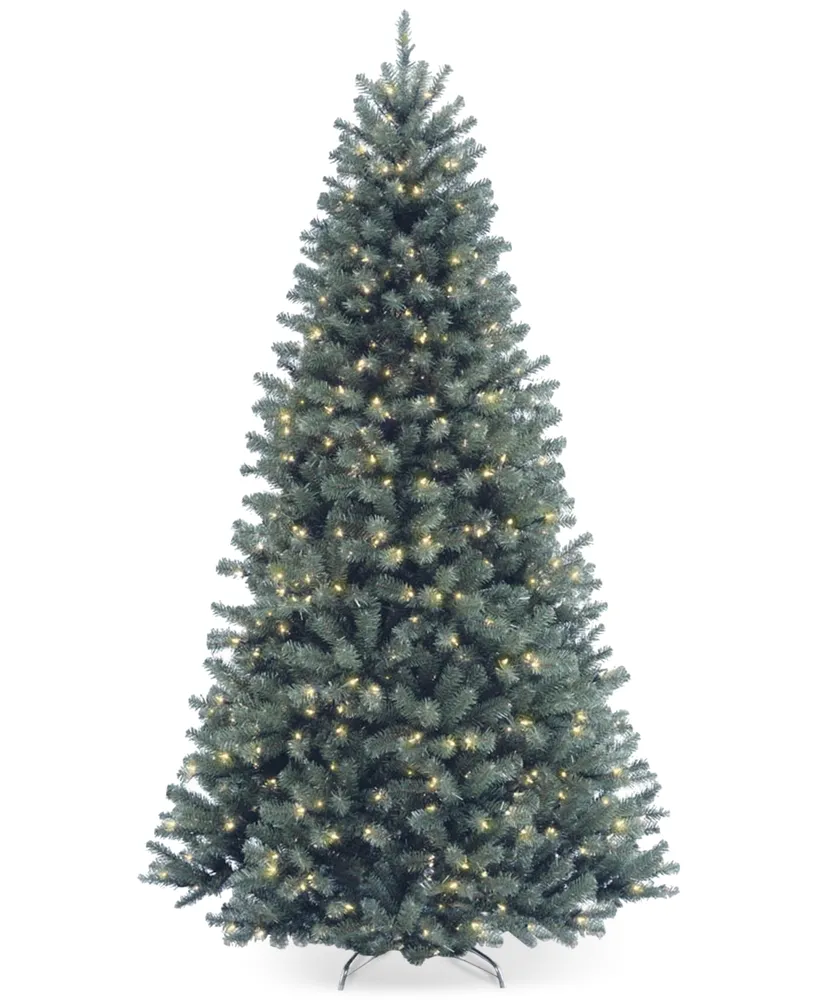 National Tree Company 7.5' North Valley Spruce Blue Hinged Christmas Tree with 700 Clear Lights