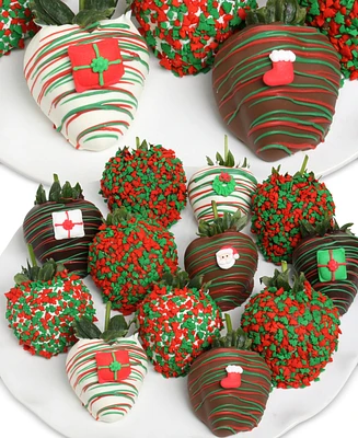 Chocolate Covered Company 12-Pc. Christmas Belgian Chocolate-Covered Strawberries Gift Box