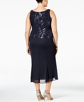 Alex Evenings Plus Sequined Chiffon Dress and Jacket