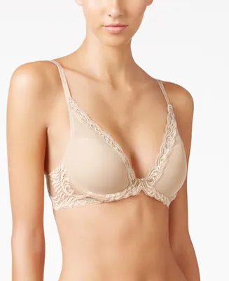 Women's Feathers Lace Contour Underwire Plunge Bra 730023