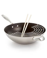 Scanpan Ctx 12.5", 32cm Nonstick Induction Suitable Wok, Brushed Stainless Steel