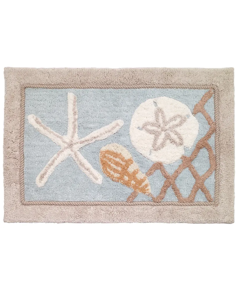 Avanti Seaglass Seashell and Netting Bath Rug, 20" x 30"