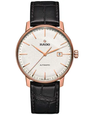 Rado Men's Swiss Automatic Coupole Classic Dark Brown Leather Strap Watch 41mm R22877025