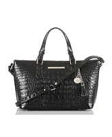 Brahmin Mini Asher Melbourne Embossed Leather Satchel